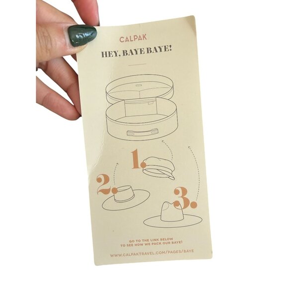 CALPAK Gray White Marble Hat Round Luggage Case w/ Strap - Picture 16 of 16